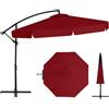 RELAX4LIFE Ombrellone da Giardino 300cm, Parasole da Esterno con 8 Stecche, Inclinazione Regolabile, Ombrellone per Giardino, Spiaggia e Balcone (Bordeaux)