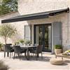 CONCEPT USINE | Tenda a rullo motorizzata 2,95 x 2,5 m LOZIO | Tela grigio scuro idrorepellente 280 g/m² | Mezza baule in alluminio | Telecomando incluso | Protezione UV | Design moderno Terrazza