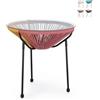 Produce Shop Tavolino Rotondo da Esterno Ø50cm Intrecciato a Corda Bizzotto Parker - Multicolore 1