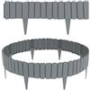 NAIZY Recinzione per prato, 4 pezzi in plastica, 2,3 m, con aspetto legno, pali da giardino con punte da 10 cm, delimitazione per aiuole con connessione rapida, per la decorazione del giardino, colore