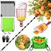 TZEKING Raccoglifrutta Telescopico 4,2m, Raccogli Frutta in Acciaio Inox, Regolabile per Mele, Pere, Arance, Limoni, Ciliegie, Diametro 16 cm