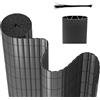 Gimisgu Canniccio PVC Recinzione 120x300 cm, Protezione Standard da sguardi indiscreti con Struttura a W Rinforzata, Impermeabile, per Balcone, Protezione da Vento, Grigio