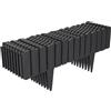 YUENFONG Bordo per prato, in plastica, effetto legno, 4,6 m, per aiuole, per aiuole e prato, con picchetti da 10 cm, colore: antracite