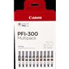 Canon PFI-300 10 Tintentanks Multipack Nero (opaco) / Nero (Foto) / ciano / magenta / giallo / ciano / magenta / Rosso / Grigio - PFI-300 10 TINTENTANKS