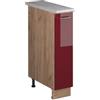 Vicco Armadio cucina dispensa alto Fame-Line, Bordeaux lucido/Rovere dorato, 20 cm, PL Marmo, per la combinazione con altri moduli della serie Fame-Line