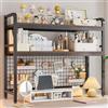 TWSOUL Scaffale da scrivania a 2 livelli in legno e metallo, libreria organizer salvaspazio con pannello a griglia, per ufficio, studio e camera (altezza 115 cm)