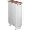 Vicco Armadio cucina dispensa alto Fame-Line, Bianco rustico/Bianco, 20 cm, PL Rovere, per la combinazione con altri moduli della serie Fame-Line
