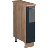 Vicco Armadio cucina dispensa alto Fame-Line, Blu scuro lucido/Rovere dorato, 20 cm, PL Rovere, per la combinazione con altri moduli della serie Fame-Line