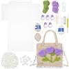 WADORN Kit Fai da Te per Realizzare Borse all'Uncinetto e A Maglia, Borsa A Mano Intrecciata in Plastica A Rete Fatta A Mano da Donna, Set per Realizzare Borse Fai da Te, Accessori per Borse