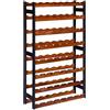 STOLMAK Portabottiglie in Legno per 56 Bottiglie 72,2x118x25 cm Nero/Marrone Naturale Caffale Vino Cantinetta Porta Bottiglie da Terra