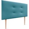 DHOME Testiera in Similpelle o Tessuto AQUALINE Pro con 2 file di bottoni e gambe Testiera imbottita Letto di Lusso (Similpelle Turchese, 90x105cm (Letti 80/90))