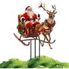Zegaqae Pali da Giardino per Il Natale,Cartello Decorativo in Acrilico Bidimensionale | Decorativo Babbo Natale Renne Slitta - per Esterno Prato Cortile Sentiero Piante in Vaso Recinto Fioriera