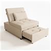 MAKA change your life quality MAKA Poltrona Letto Singolo con Materasso Alto - Pouf Letto Singolo Trasformabile, Divano Letto 1 Posto Reclinabile con Cuscino Sfoderabile, Poltrona-Letto Pieghevole Salvaspazio 191x79x90 cm (Cachi)