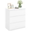 GZTGZMWG Cassettiera Camera da Letto con 3 cassetti, Mobiletto Salvaspazio in Stile Moderno, per Soggiorno Ingresso, 70 * 40 * 75cm，Bianco