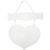 greehome - Targhetta per porta a forma di cuore, in legno, personalizzabile, colore: bianco