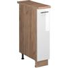 Vicco Armadio cucina dispensa alto Fame-Line, Bianco lucido/Rovere dorato, 20 cm, PL Rovere, per la combinazione con altri moduli della serie Fame-Line
