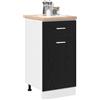 vidaXL Armadio pensile Rovere Nero 40 x 46 x 81,5 cm Legno multistrato, Armadio da cucina moderno, design rettangolare, ampio spazio, materiali resistenti, stile contemporaneo, per l'organizzazione in
