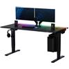 Secretlab MAGNUS Pro XL Scrivania Regolabile Elettrica, Similpelle Black | Scrivania ergonomica, Gestione magnetica dei cavi, Alimentazione integrata, Vassoio passacavi
