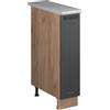 Vicco Armadio cucina dispensa alto Fame-Line, Grigio scuro/Rovere dorato, 20 cm, PL Marmo, per la combinazione con altri moduli della serie Fame-Line