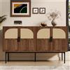 MSMOK Credenza moderna per soggiorno, 140 x 40 x 80 cm (lunghezza x larghezza x altezza), colore naturale