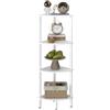 IBUYKE 4 Tier Corner Shelf Stand,Industrial Corner Display Rack,Corner Bookshelf for Living Room, Bedroom, Kitchen, Home Office, White WBC014W