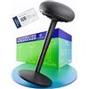 Wohnperle Sgabello da ufficio ergonomico [certificato] 2 in 1 e sgabello regolabile in altezza | Sgabello ergonomico nero per ufficio e scrivania - Sgabello oscillante + sgabello a pendolo con effetto