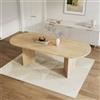 HOXINBLY Tavolo da pranzo telescopico 160-200x90 cm, Tavolo in stile semplice con angoli arrotondati e piano del tavolo ispessito, tavolo da balcone Per soggiornoe sala da pranzo, Rovere