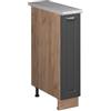 Vicco Armadio cucina dispensa alto Fame-Line, Oro-antracite rustico/Rovere dorato, 20 cm, PL Marmo, per la combinazione con altri moduli della serie Fame-Line