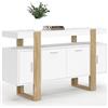 IDMarket - Credenza PHOENIX a 4 ante in bianco e legno da 140 cm