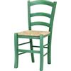 Totò Piccinni Ordine Minimo 2pz, Sedia paesana Venezia in Legno di faggio, ALTISSIMA QUALITA', Robusta, già montata (Verde, Seduta Paglia)