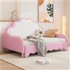 FAYICIC Divano letto, 140 x 200 cm, convertibile in una superficie sdraiata, testiera con luce di corsa, con telecomando, rosa
