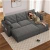 Wyibwy Divano angolare a L con funzione letto,divano letto 3 posti con contenitore e poggiapiedi,Chaise longue destra e sinistra intercambiabile,divani componibile,schienale con bottoni,velluto,Grigio