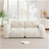 BENMWS Divano senza cornice, divano modulare a 2 posti, schiuma 32D ad alta densità, adatto per soggiorno, confortevole tessuto ciniglia, design antiscivolo, nessun montaggio necessario, bianco
