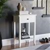 Vida Designs Windsor - Tavolino con 1 cassetto e 1 ripiano, in legno, colore: bianco, mobile ideale per corridoi, soggiorni e camere da letto, perfetto da usare come credenza o piano di appoggio