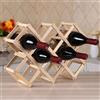 BAKAJI Portabottiglie di Vino Cantinetta in Legno Naturale Pieghevole Fisarmonica 10 Scomparti Ripiani per Bottiglie Scaffale Supporto Angolo Bar Cucina Soggiorno Design Minimal Moderno Arredamento