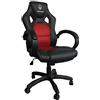 Atlantis Triton A1 Sedia gaming Ergonomica e basculante, Girevole e regolabile in altezza, Schienale e seduta imbottiti, Braccioli imbottiti, Nera-Rossa