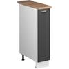 Vicco Armadio cucina dispensa alto Fame-Line, Oro-antracite rustico/Bianco, 20 cm, PL Rovere, per la combinazione con altri moduli della serie Fame-Line