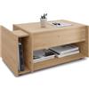 Mobili Fiver, Tavolino Alzabile Da Salotto Romina, Rovere Naturale, Nobilitato/Ferro, Tavolino da Salotto Moderno per divano, Made in Italy