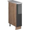 Vicco Armadio cucina dispensa alto Fame-Line, Antracite lucido/Rovere dorato, 20 cm, PL Marmo, per la combinazione con altri moduli della serie Fame-Line