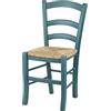Totò Piccinni Ordine Minimo 2pz, Sedia paesana Venezia in Legno di faggio, ALTISSIMA QUALITA', Robusta, già montata (Blu, Seduta Paglia)