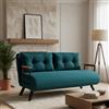 Dmora - Divano Letto 2 posti Merak, Sofà trasformabile, Divanetto per Ospiti, Poltrona Letto, 133x78 h78 cm, Verde Acqua