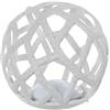 DRW Sfera Traforata con Luce LED in Fibra di Vetro in Ecru Ruvido, 40 x 42 x 42 cm