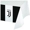 Decoraparty Tovaglia in Carta Bianconera - Table Cover da Tavolo per Compleanno Festa Party a Tema Squadra di Calcio Bianco Nero Addobbi Decorazioni