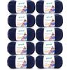 120 Gründl Happy Uni (Filato per Maglieria e Uncinetto con Carattere Simile alla Lana in 100% poliacrilico, Anti-Pilling, 100 g / 250 m, Dimensioni dell'ago: 4-5, 10 x 100 g), Navy