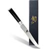 KAI Shun Classic coltello da carne giapponese lunghezza lama 20 cm - Coltello damasco 32 strati nucleo VG MAX - 61 (±1) HRC - Manico in legno Pakka - Made in Japan - Coltello da affettare forgiato