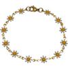 stylen Braccialetto Margherite Donna, Bracciale Catena Dorata Acciaio con Ciondoli Floreali Smaltati Bianchi, Gioiello Estivo.