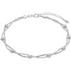 bySantana Bracciale Argento 925 Donna - Doppia Catena Serpente con Perle Argento | Timbrato S925, Lunghezza regolabile 17+3 cm, Senza nichel e delicato sulla pelle, Fine e delicato, Confezione regalo inclusa
