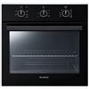 Lar.el Forno da Incasso NERO LAR.EL 60 cm Elettrico Ventilato Turbo 5 Funzioni con Termostato Timer Meccanico Luce Interna Doppio Vetro Leccarda e Griglia