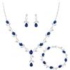 Clearine Zirconia gioielli per donne spose scintillanti goccia marquise pietra portafortuna collana orecchini bracciale per ballo di fine anno