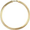 Bling Jewelry Collana Choker Omega A Catena A Maglia Serpente A Spina Di Pesce Tonalità Oro Con Collo Flessibile Adattato E Sagomato Per Donne Adolescenti Flessibile Sagomato 15 Pollici Di Larghezza 7 MM